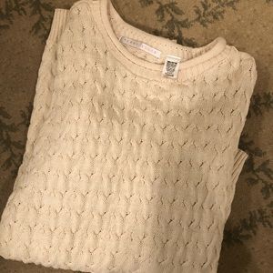 Perry Ellis Ivory Crewneck Sweater, size medium, 100% cotton